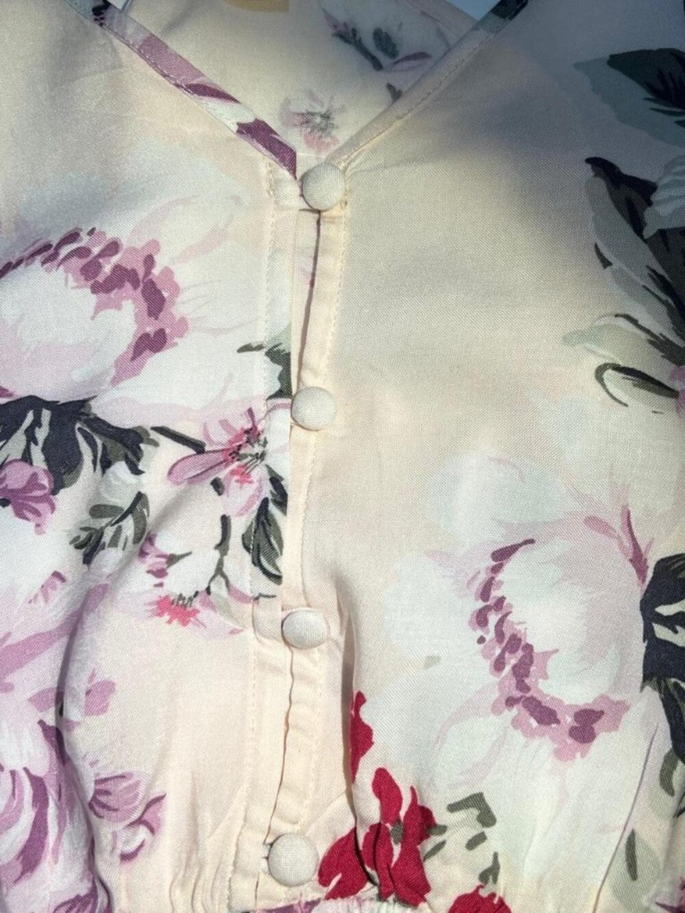 Yumi Kim Pink Floral Romper w/Adjustable Straps – NWT – Size XS - Picture 3 of 4